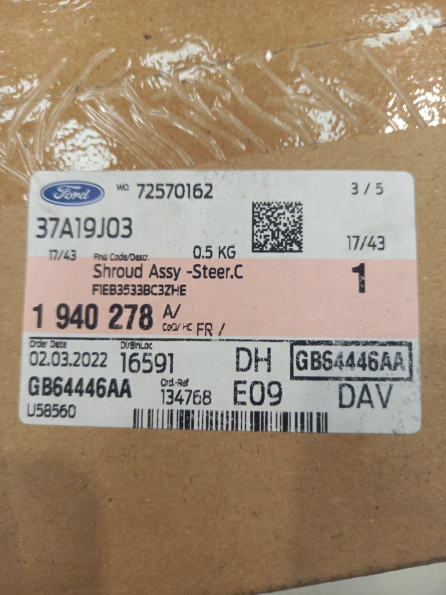 Genuine Ford Shroud Assy - Steering Column | 1940278