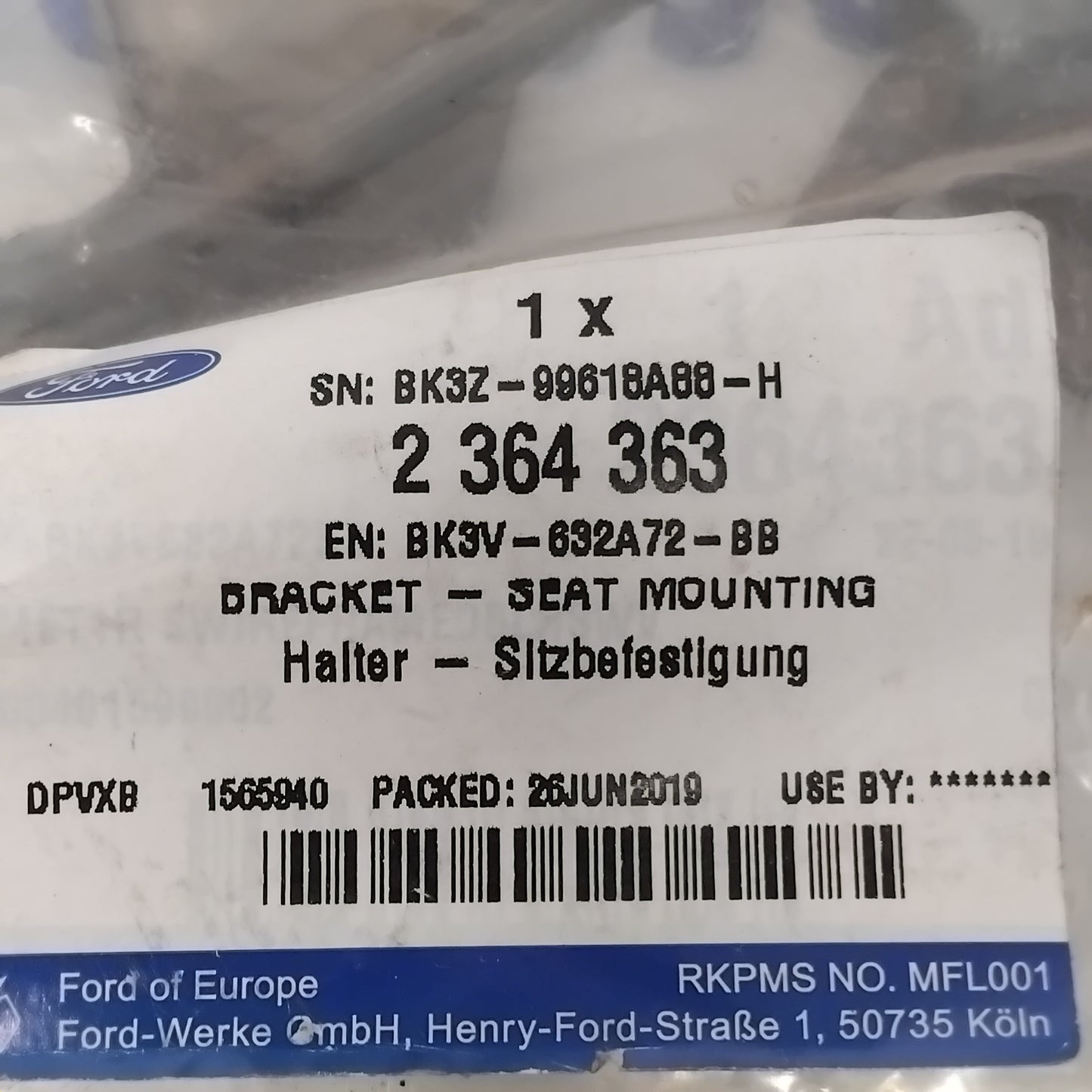 Genuine Left Seat Mounting Bracket - Ford Transit 2014- | 2364363
