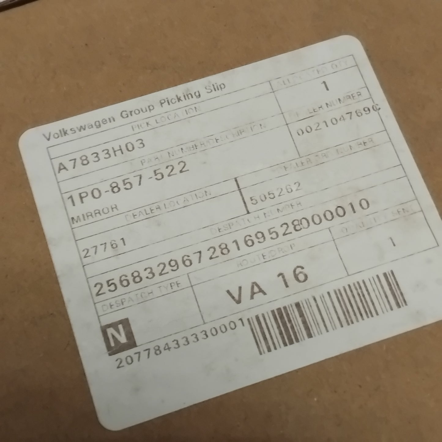 Genuine SEAT Mirror | 1P0857522