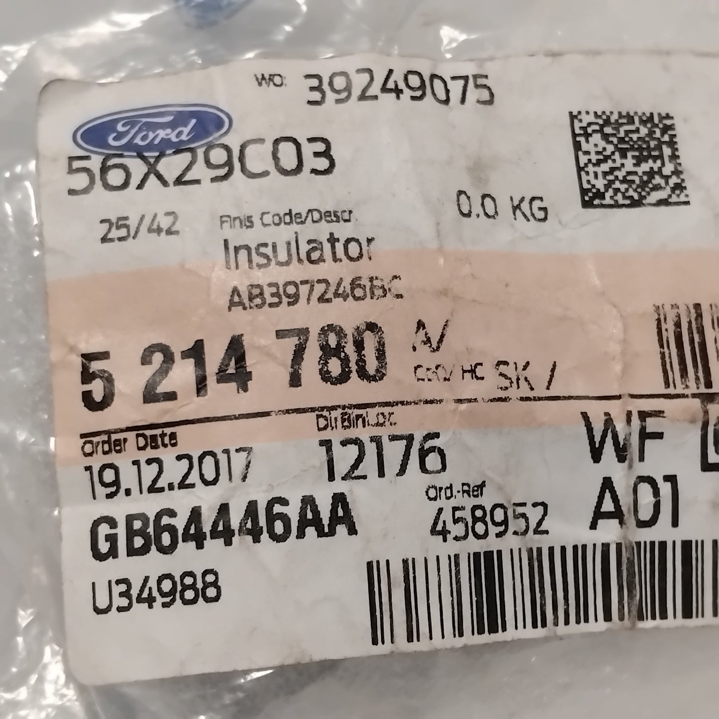 Genuine Gear Knob Insulator - Ford Ranger 2011- 5-Speed | 5214780