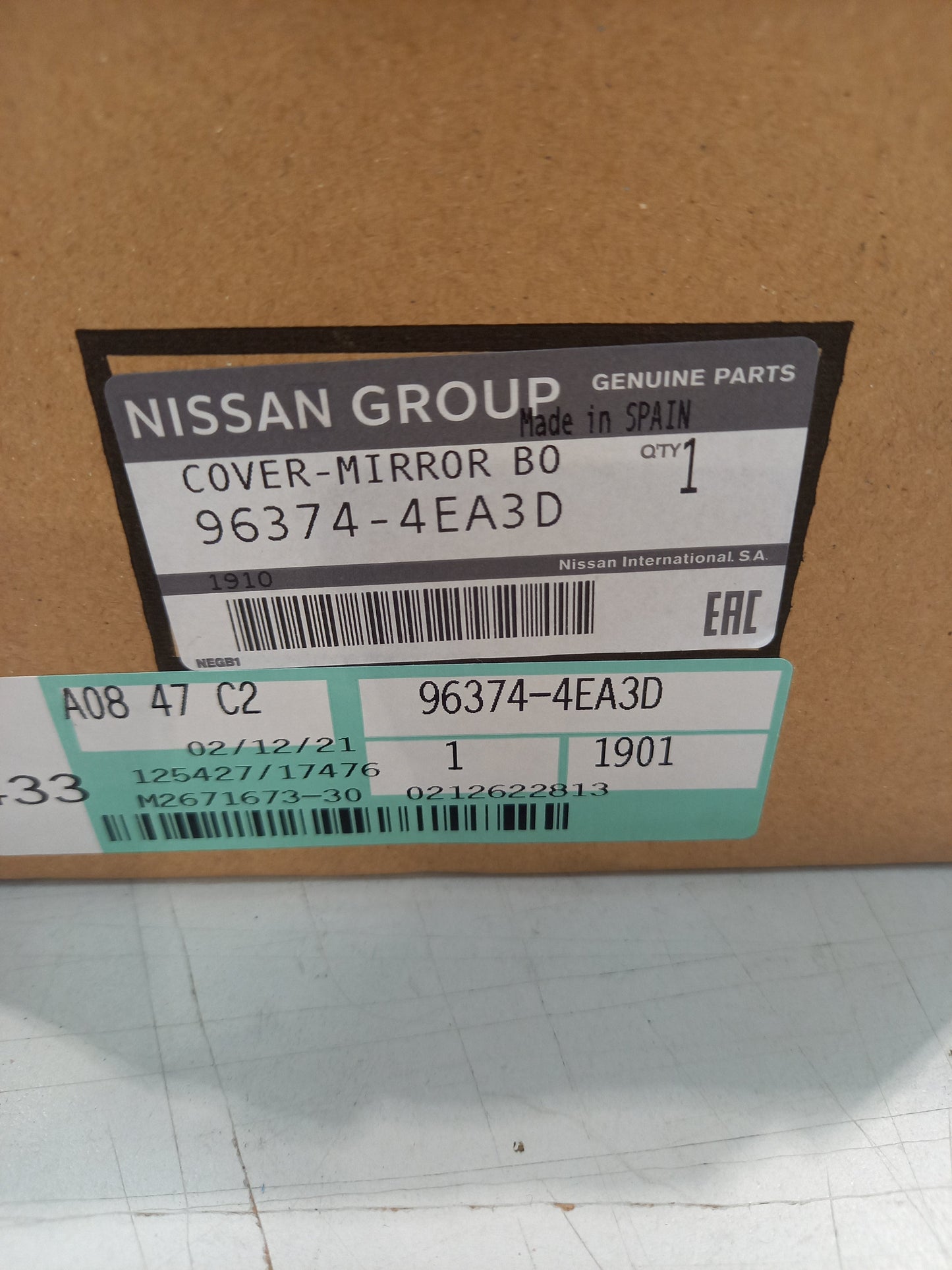 Genuine Nissan Cover-Mirror Bo | 963744EA3D