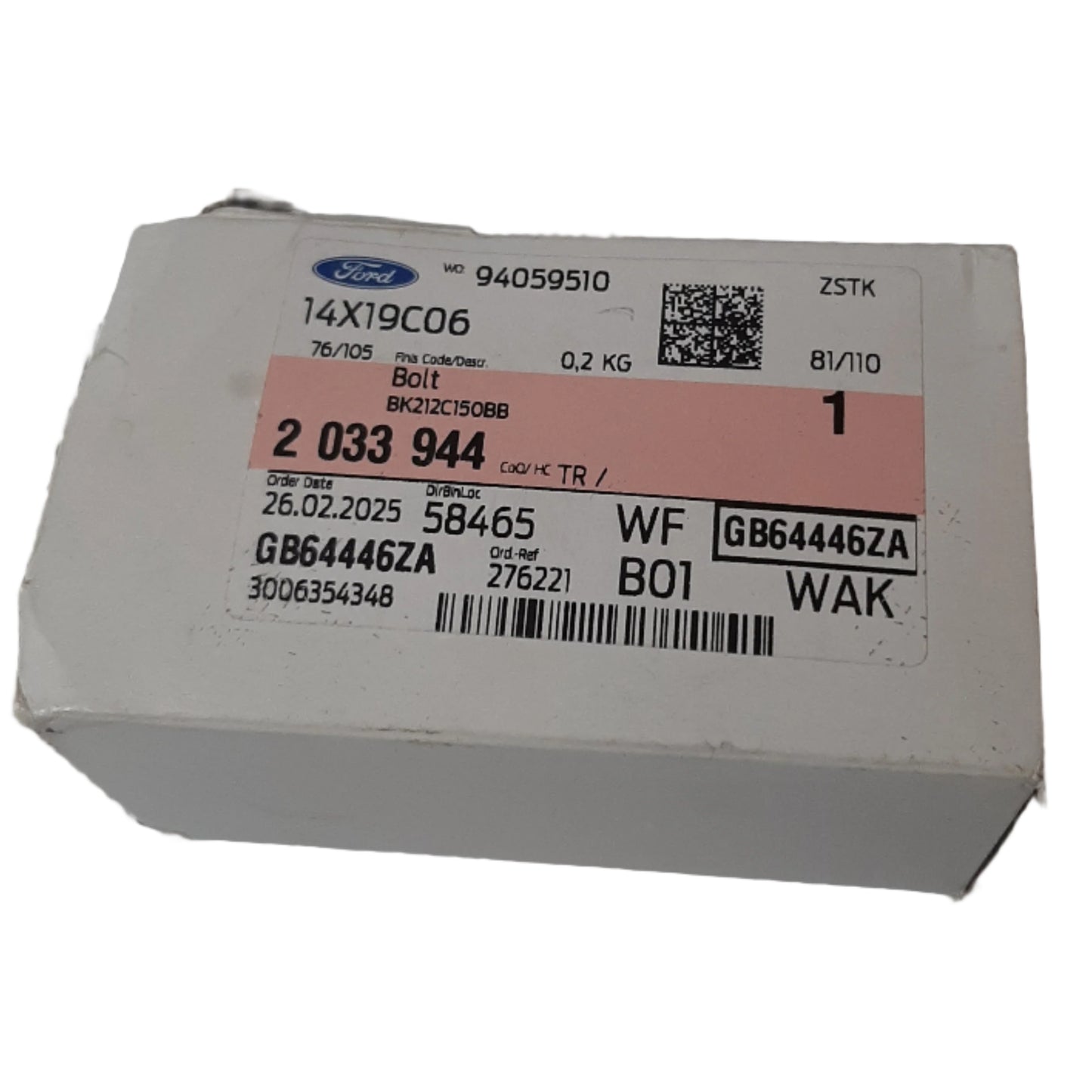 Genuine Ford Bolt | 2033944