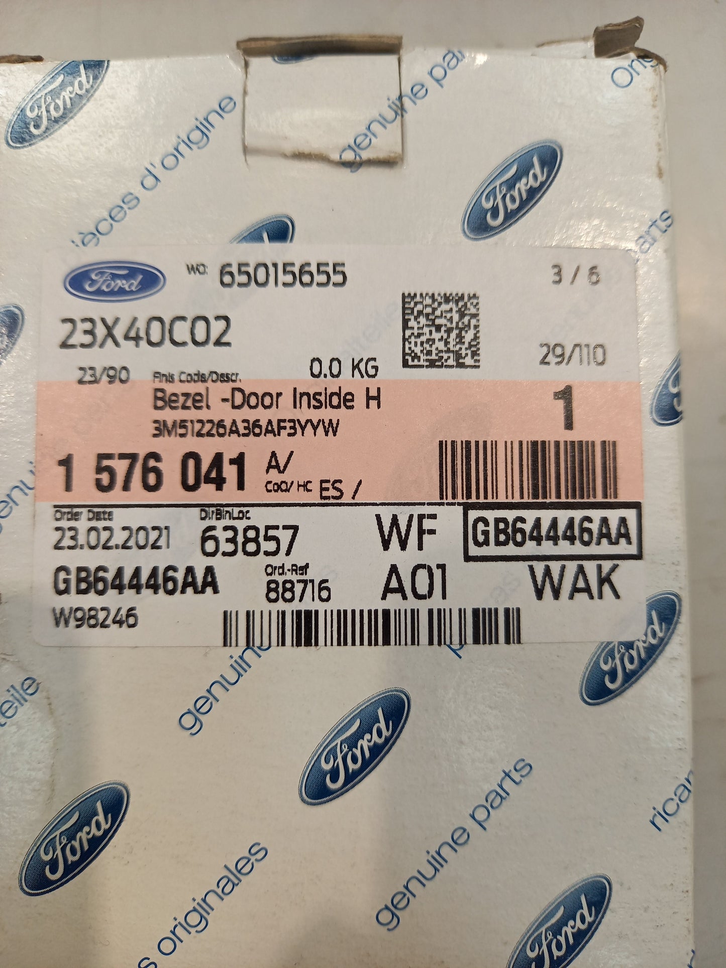 Genuine Ford Bezel - Door Inside Handle | 1576041