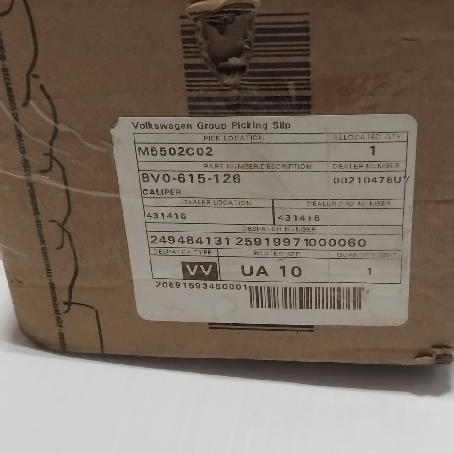 Genuine SEAT Caliper | 8V0615126