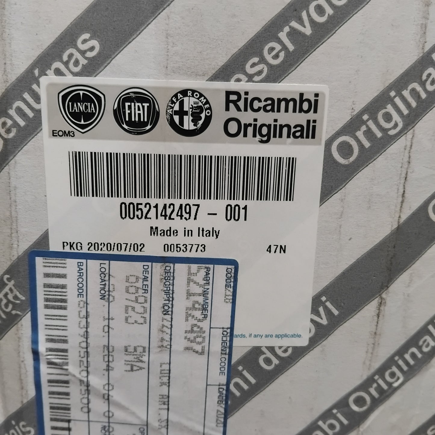 Genuine Front Door Lock - Fiat Panda 2016-2022 | 52142497
