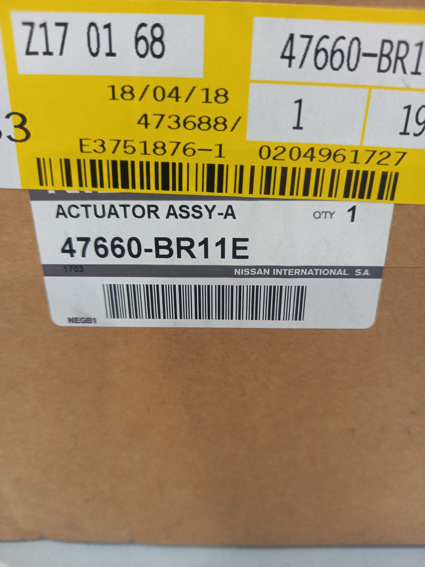 Genuine Nissan Actuator Assy-A | 47660BR11E