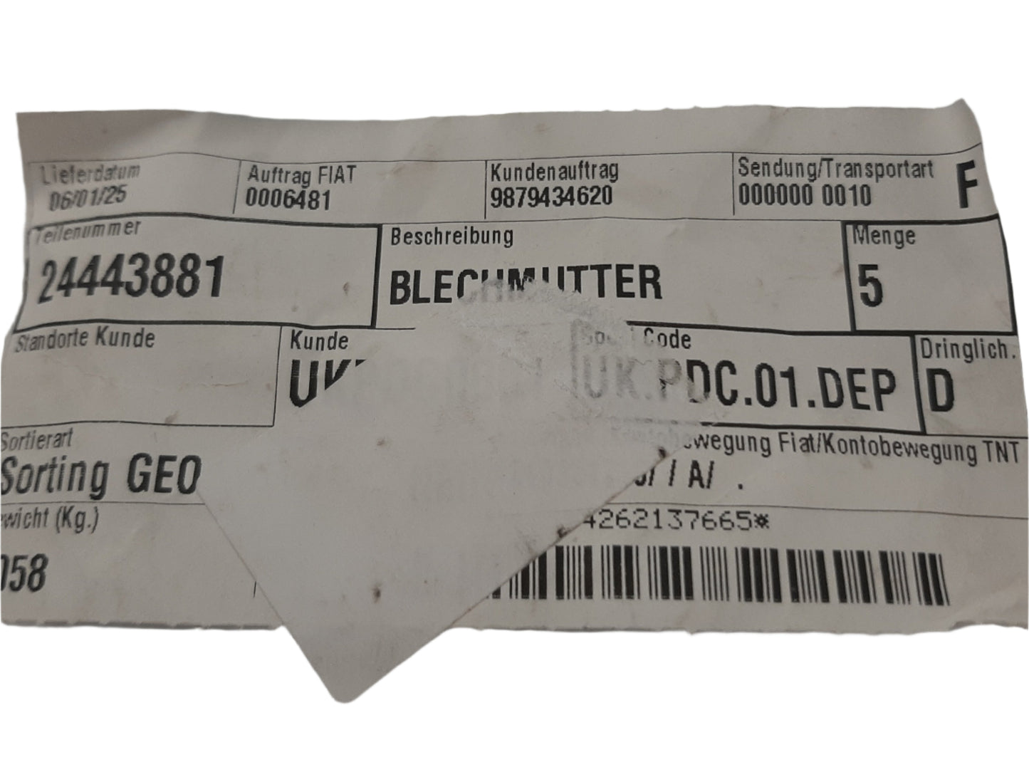 Genuine Vauxhall Key, Tyre Valve Cap | 24443881