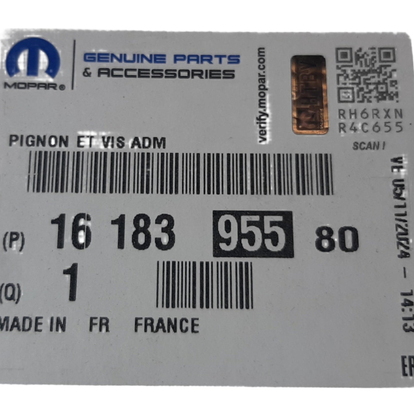 Genuine Peugeot Sprocket And Bolt | 1618395580