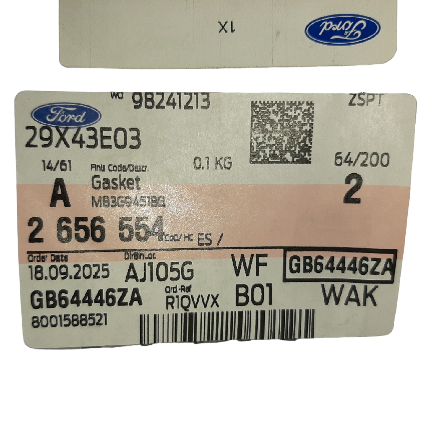 Genuine Ford Gasket | 2656554