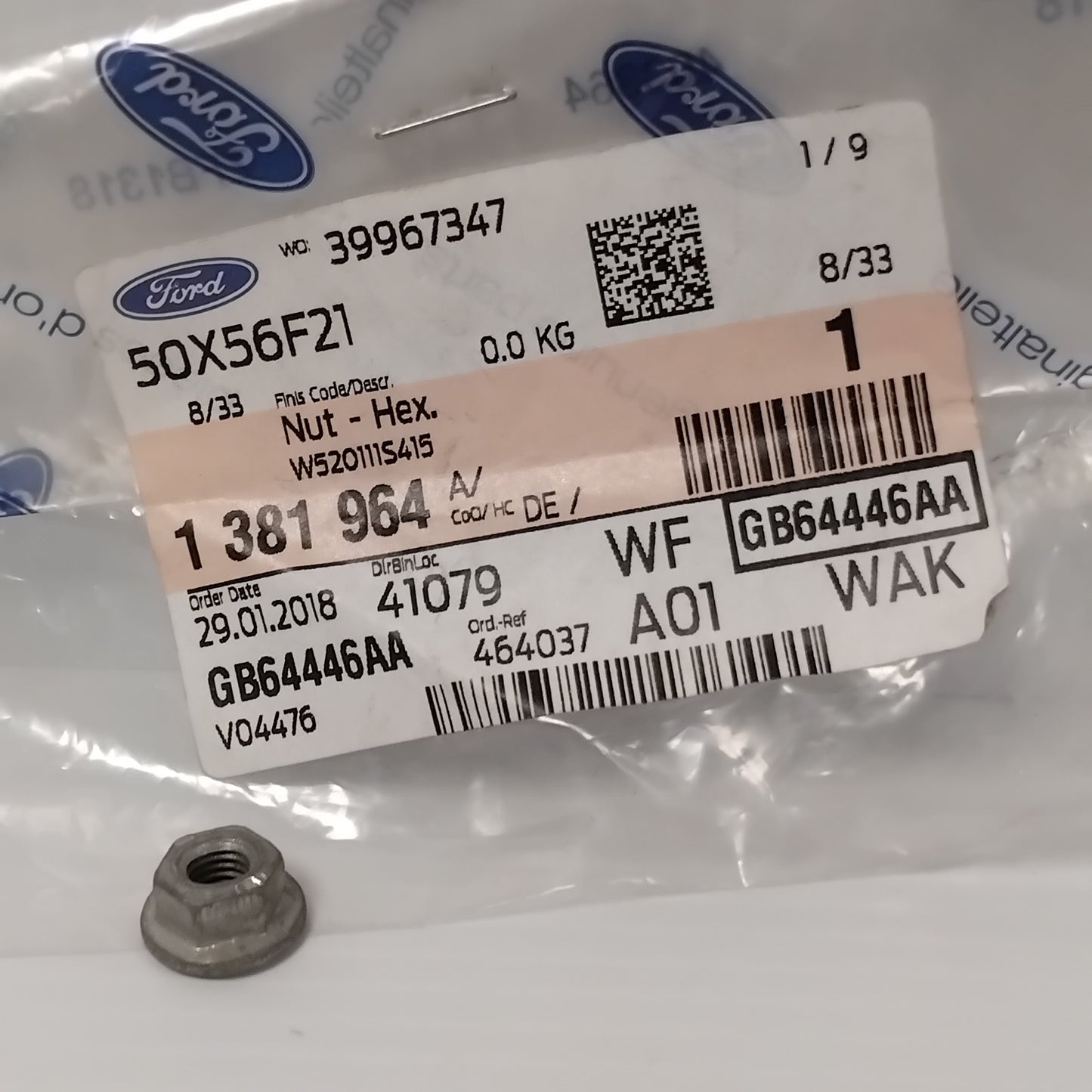 Genuine M6 Fuse Box Nut - Ford Mondeo 2007-2014 | 1381964