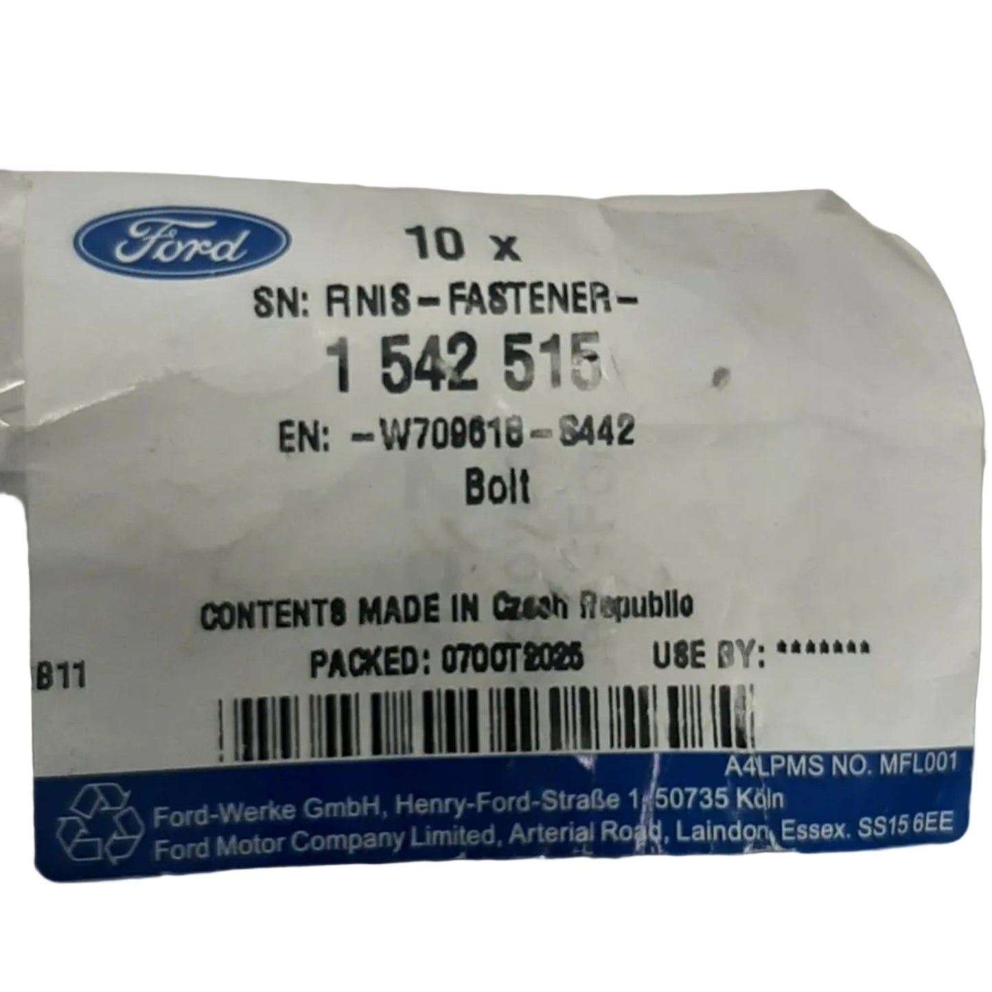 Genuine Front Knuckle Bolt - Ford | 1542515