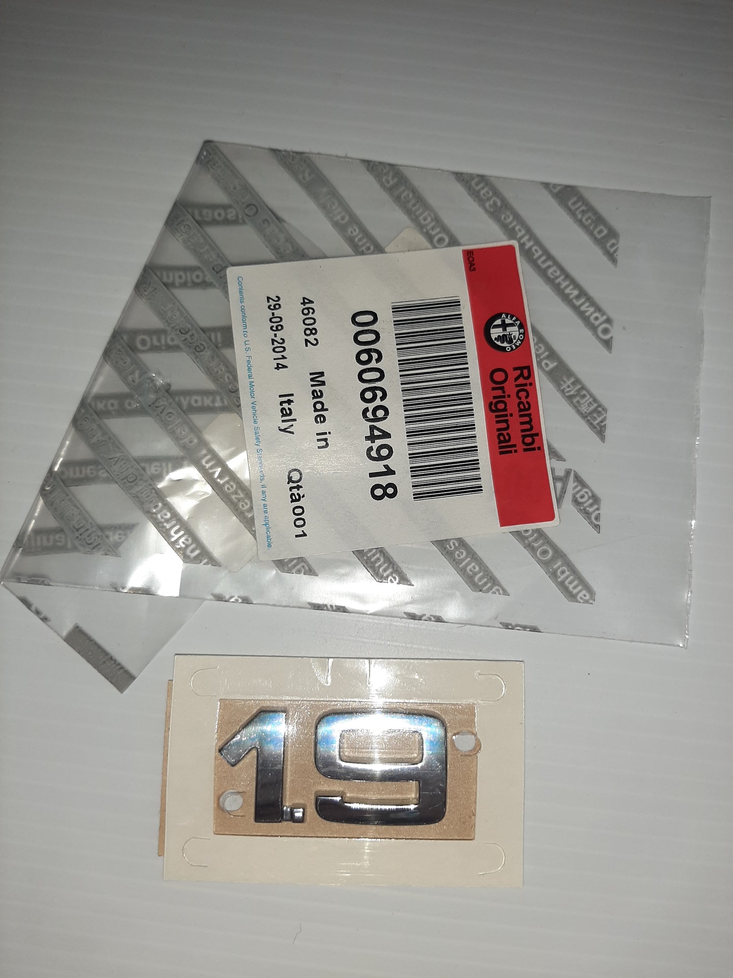 '1.9' Badge - Alfa Romeo 159 - Chrome Effect | 60694918