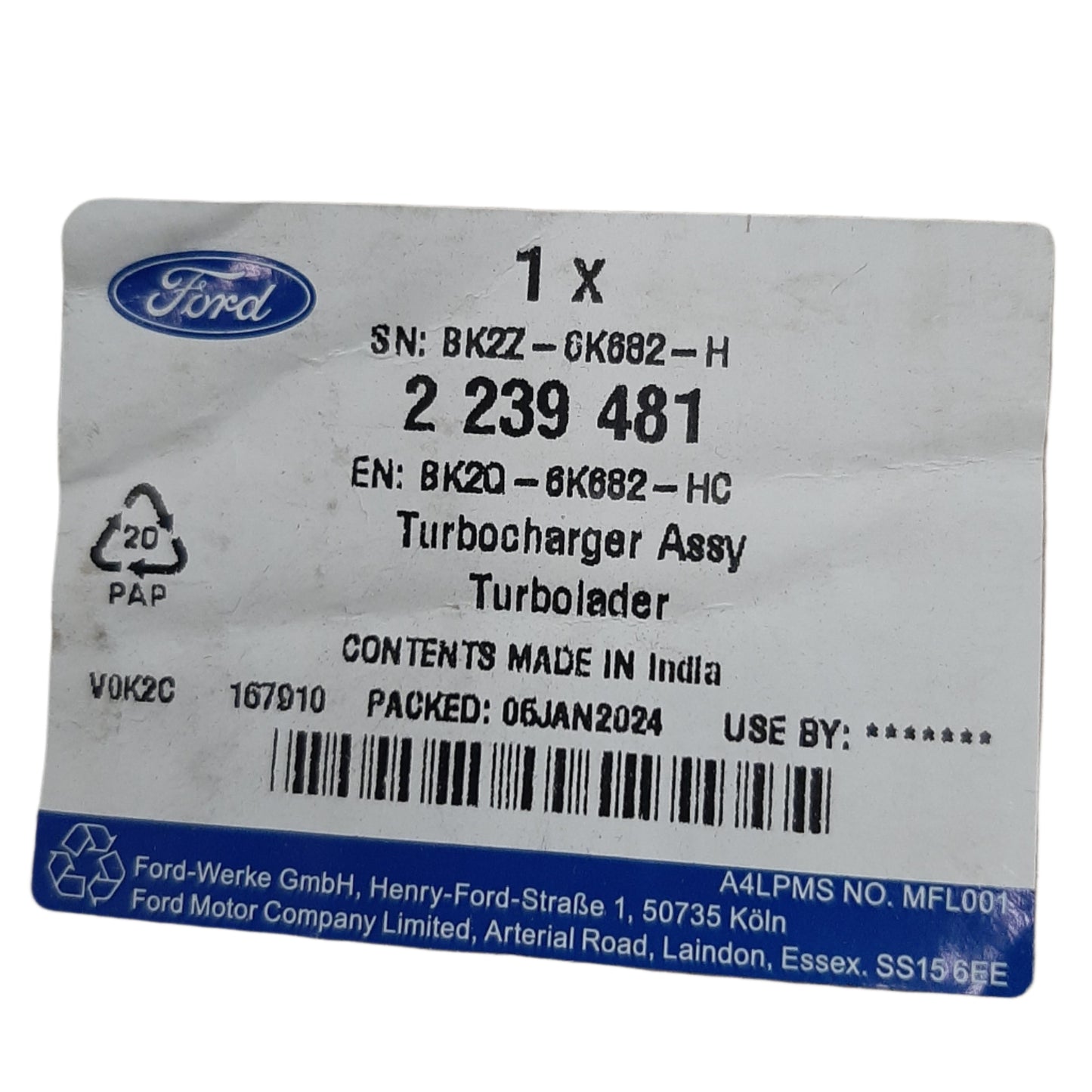 Genuine Ford Turbocharger Assy | 2239481