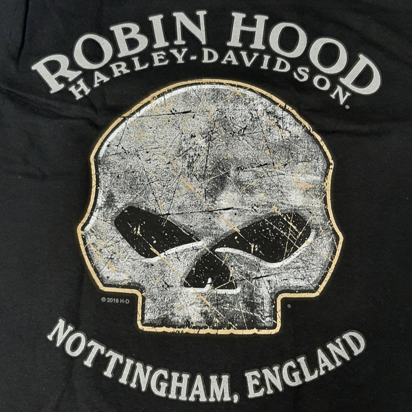 Genuine Harley Davidson S Skull Fire Robin Hood Men's T-shirt - Small | R0023713