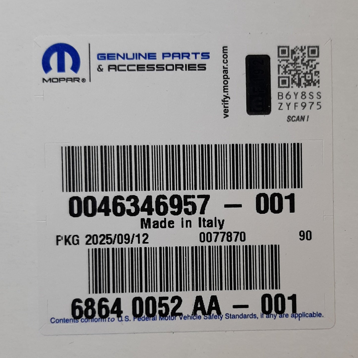 Genuine Fiat Timing Belt | 46346957