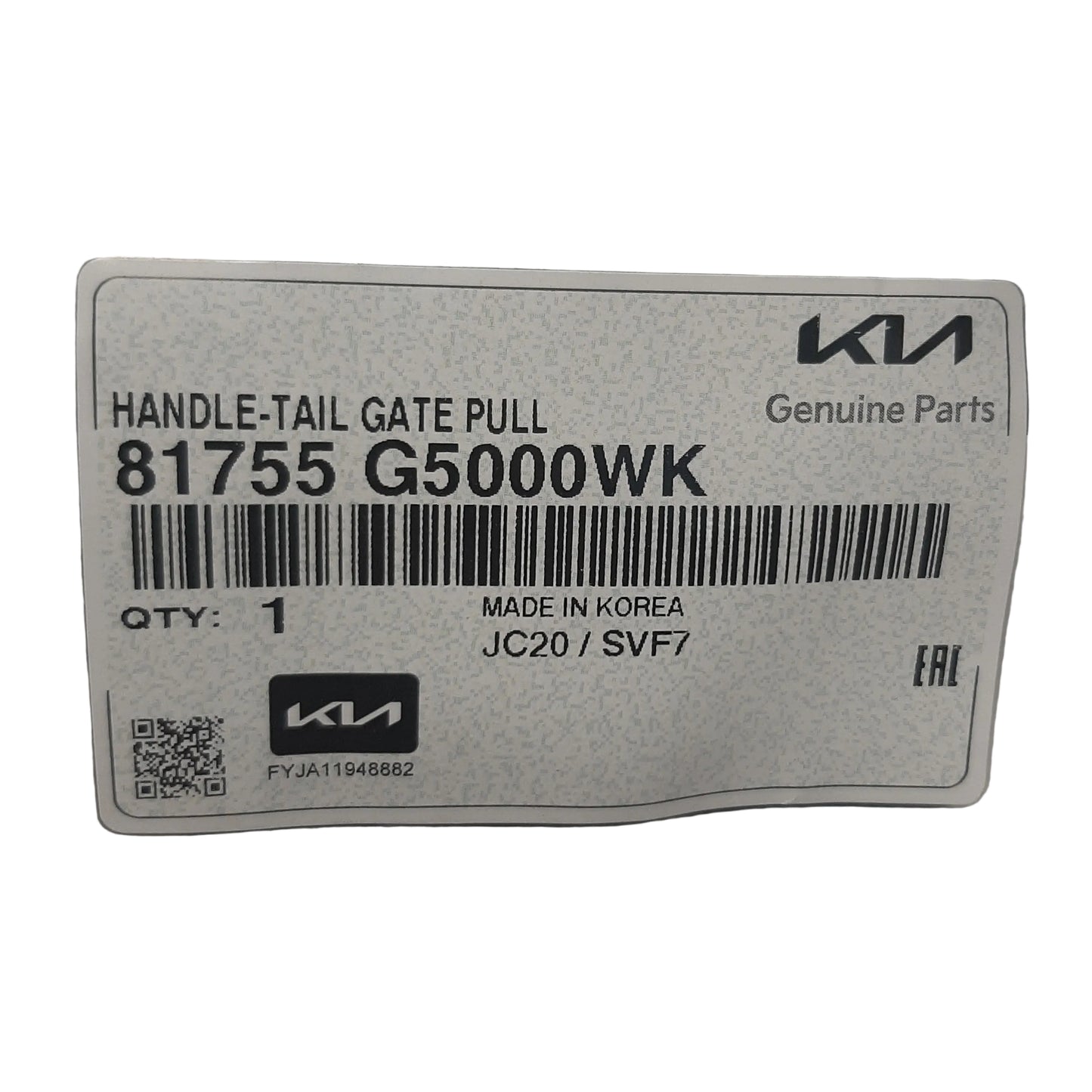 Genuine Kia Handle-Tail Gate Pull | 81755G5000WK