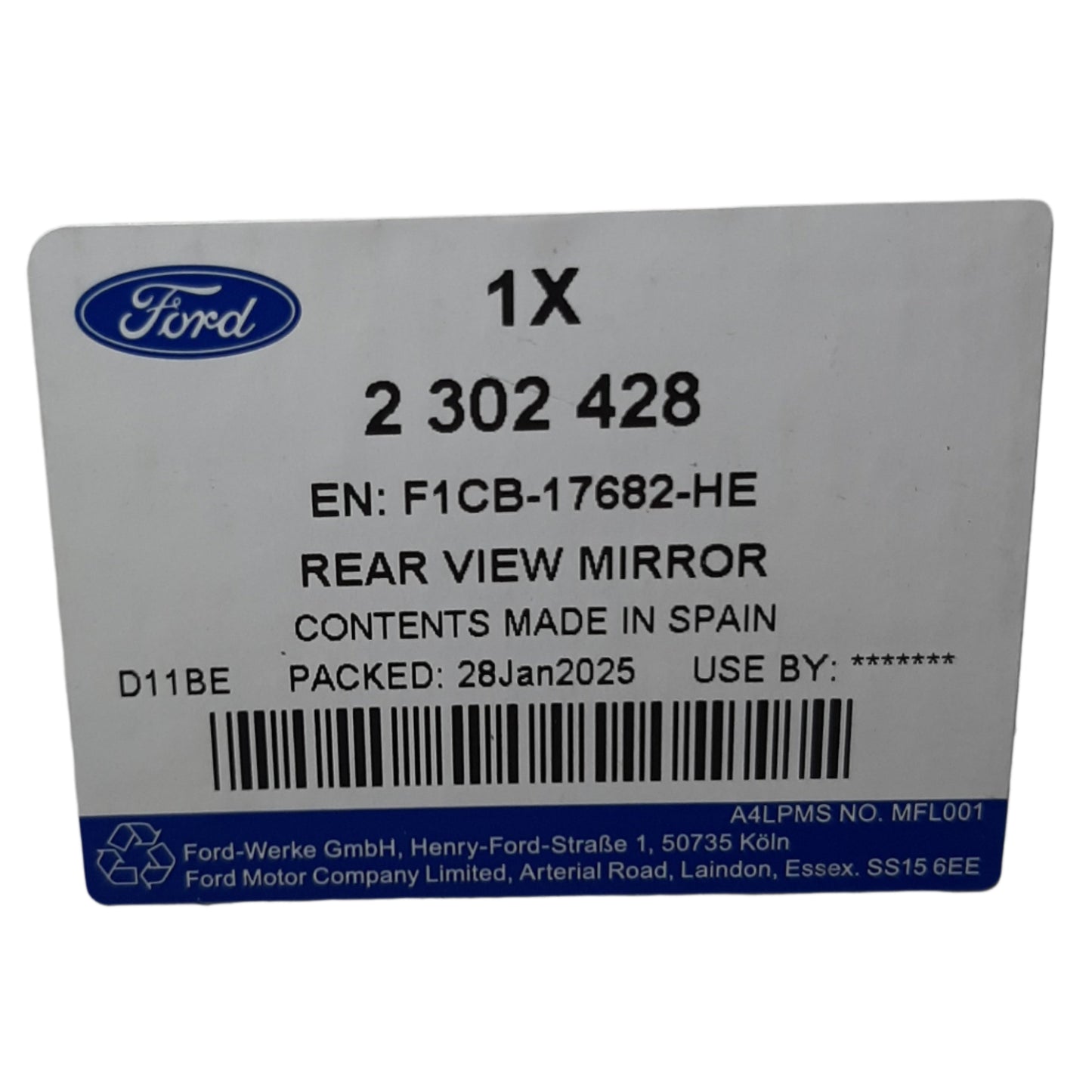 Genuine Ford Mirror Assy - Rear View Outer | 2302428