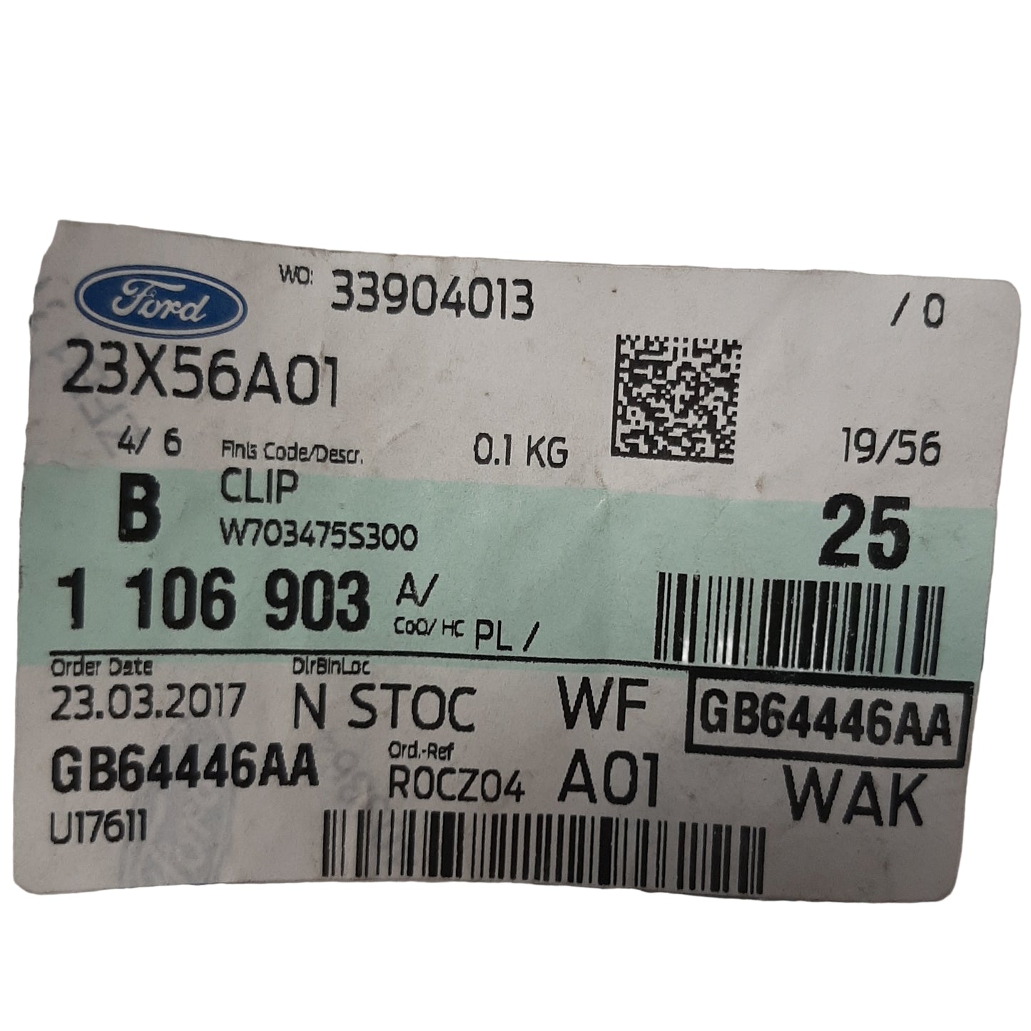 Genuine Ford Clip | 1106903