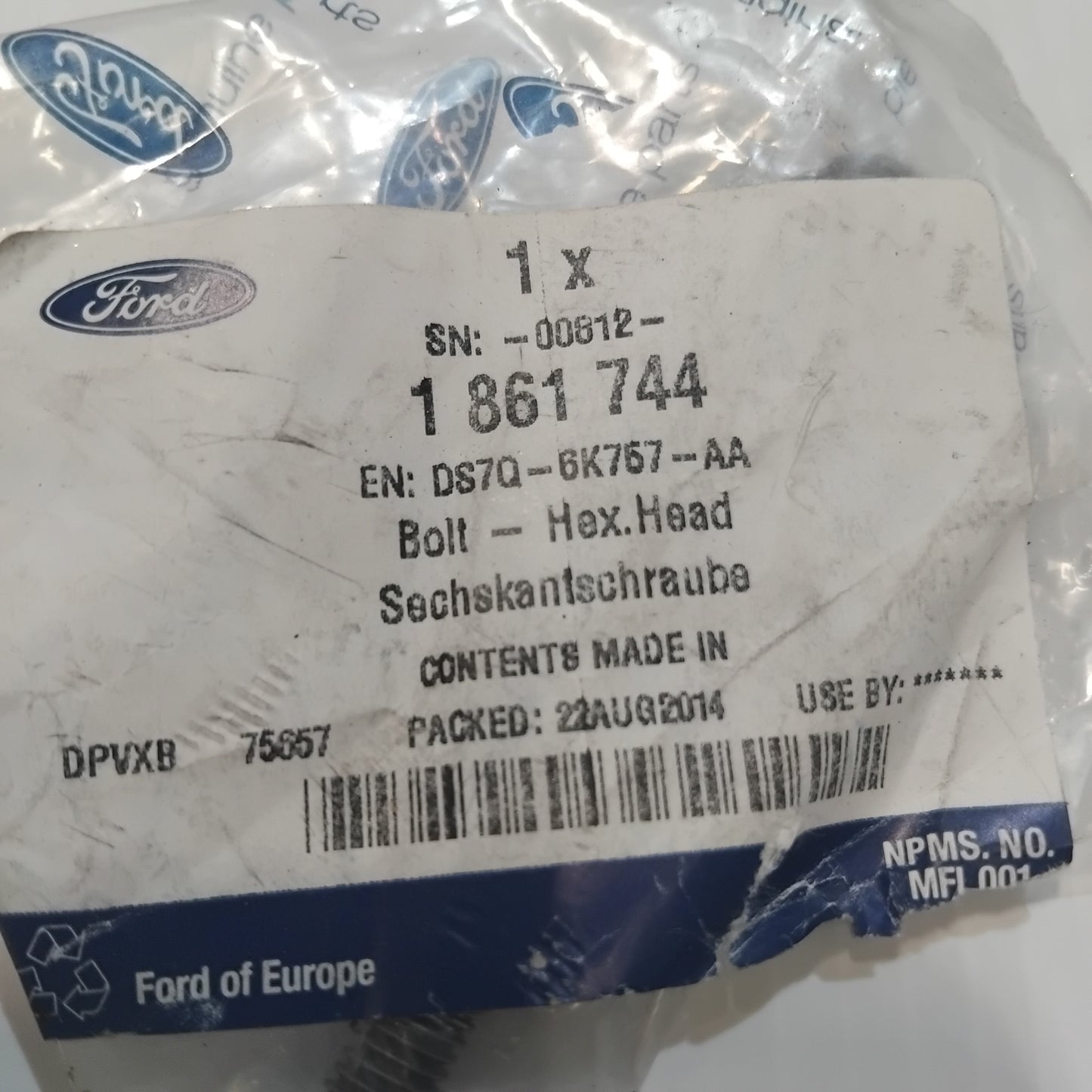 Genuine M6x100mm Thermostat Housing Bolt - Ford Focus 2.0 Diesel | 1861744
