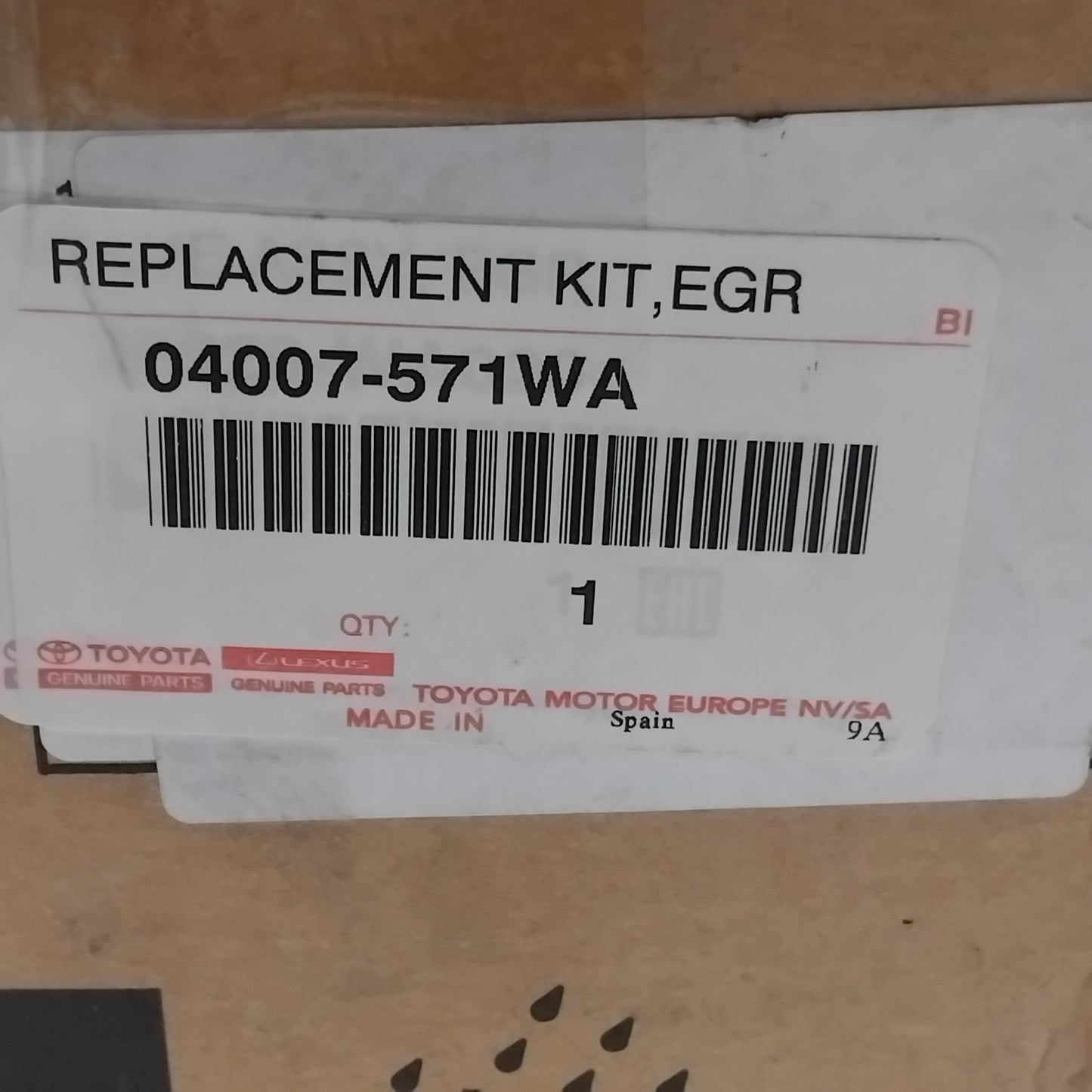 Genuine Toyota Replacement Kit,Egr | 04007-571WA