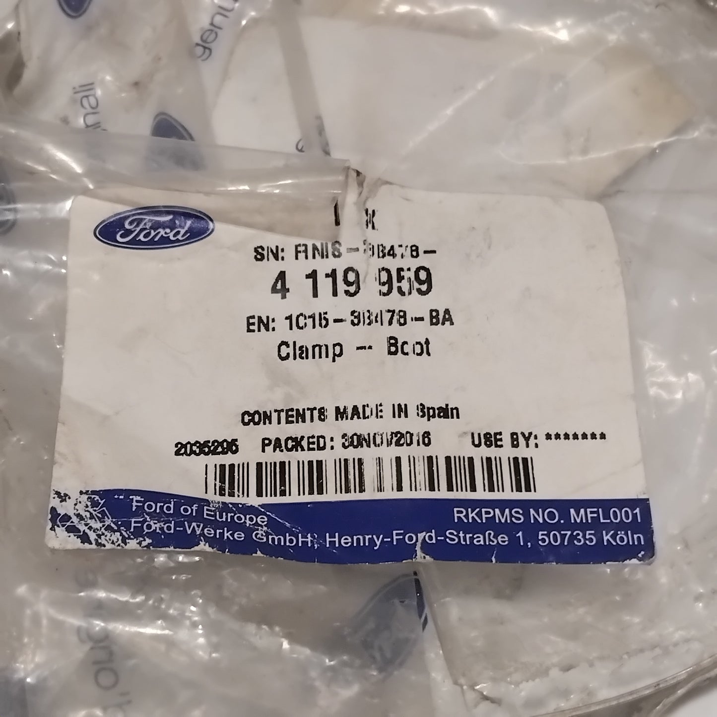 Genuine Ford Clamp - Boot | 4119959