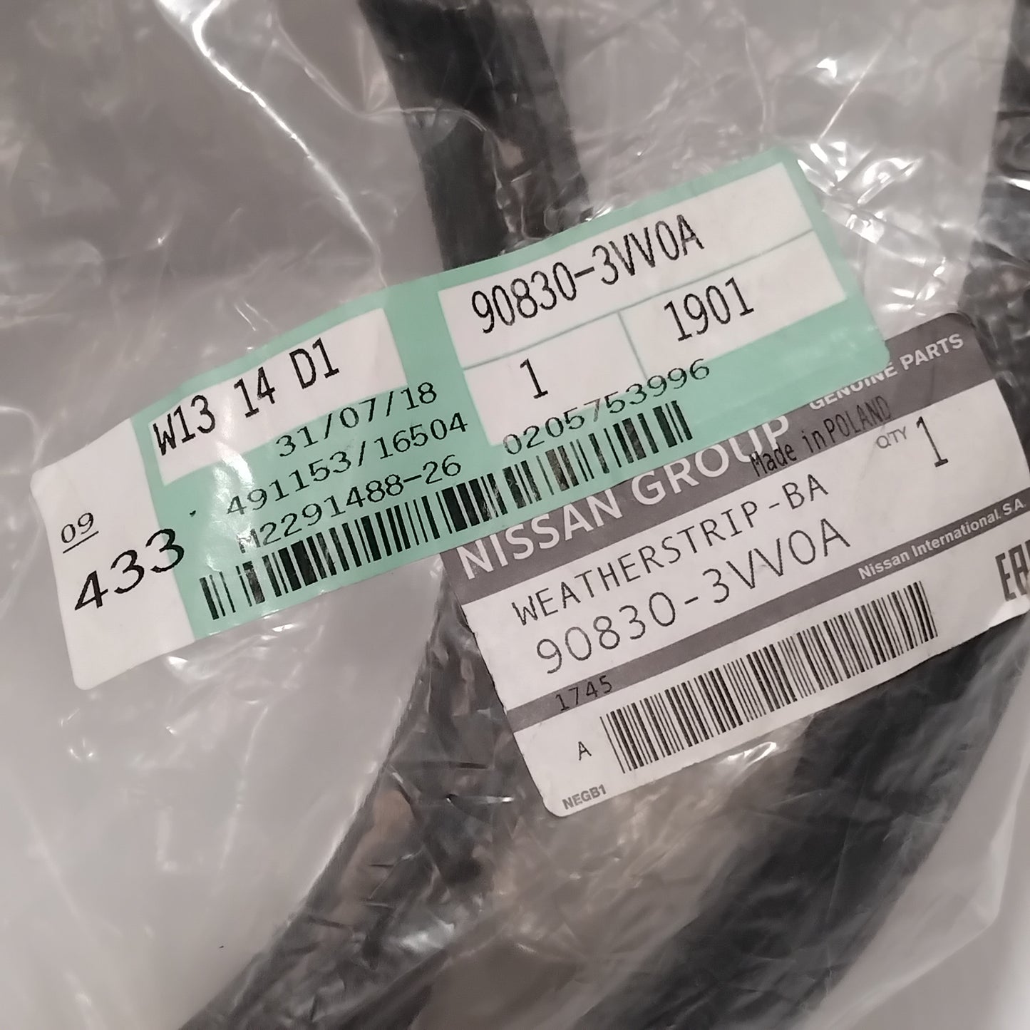 Genuine Nissan Weatherstrip-Ba | 908303VV0A
