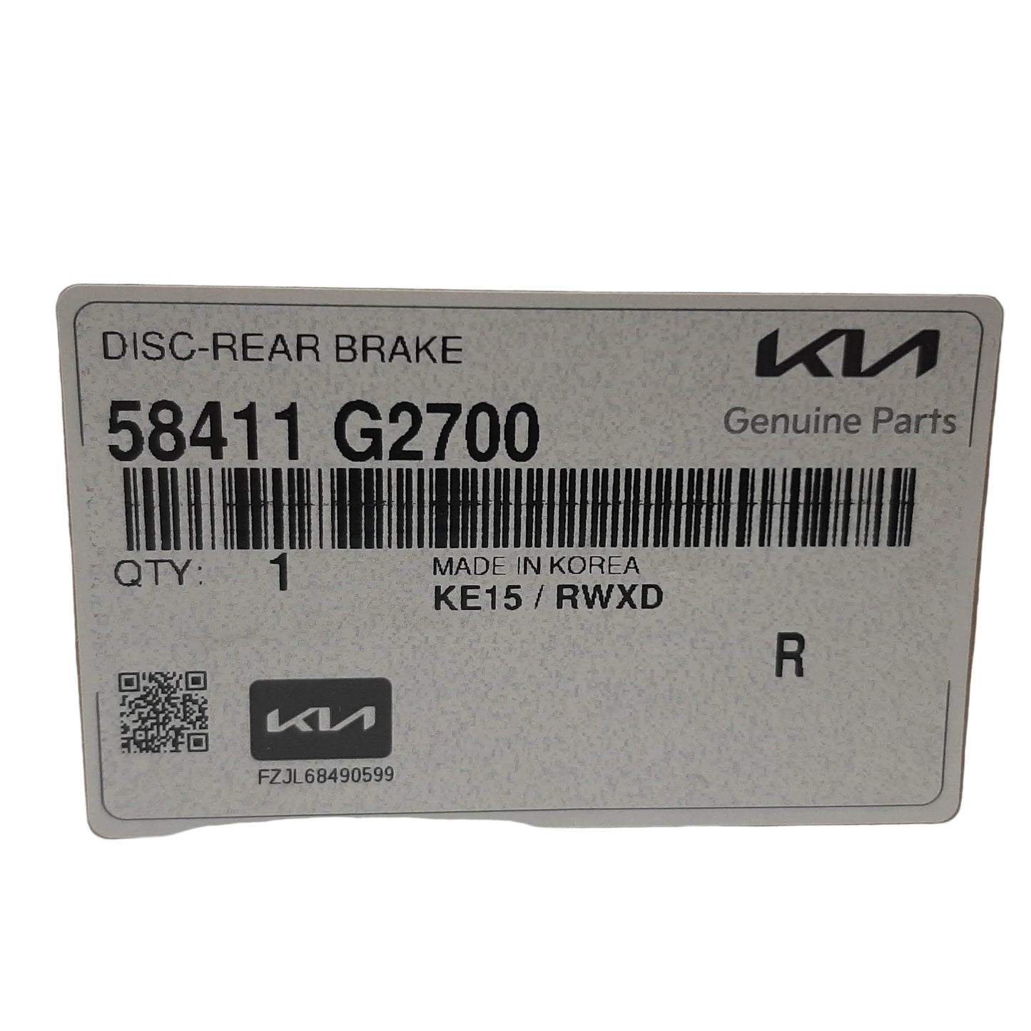 Genuine Kia Disc-Rear Brake | 58411G2700