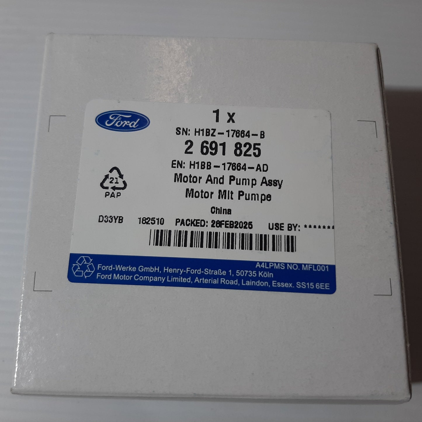 Genuine Ford Motor And Pump Assy | 2691825