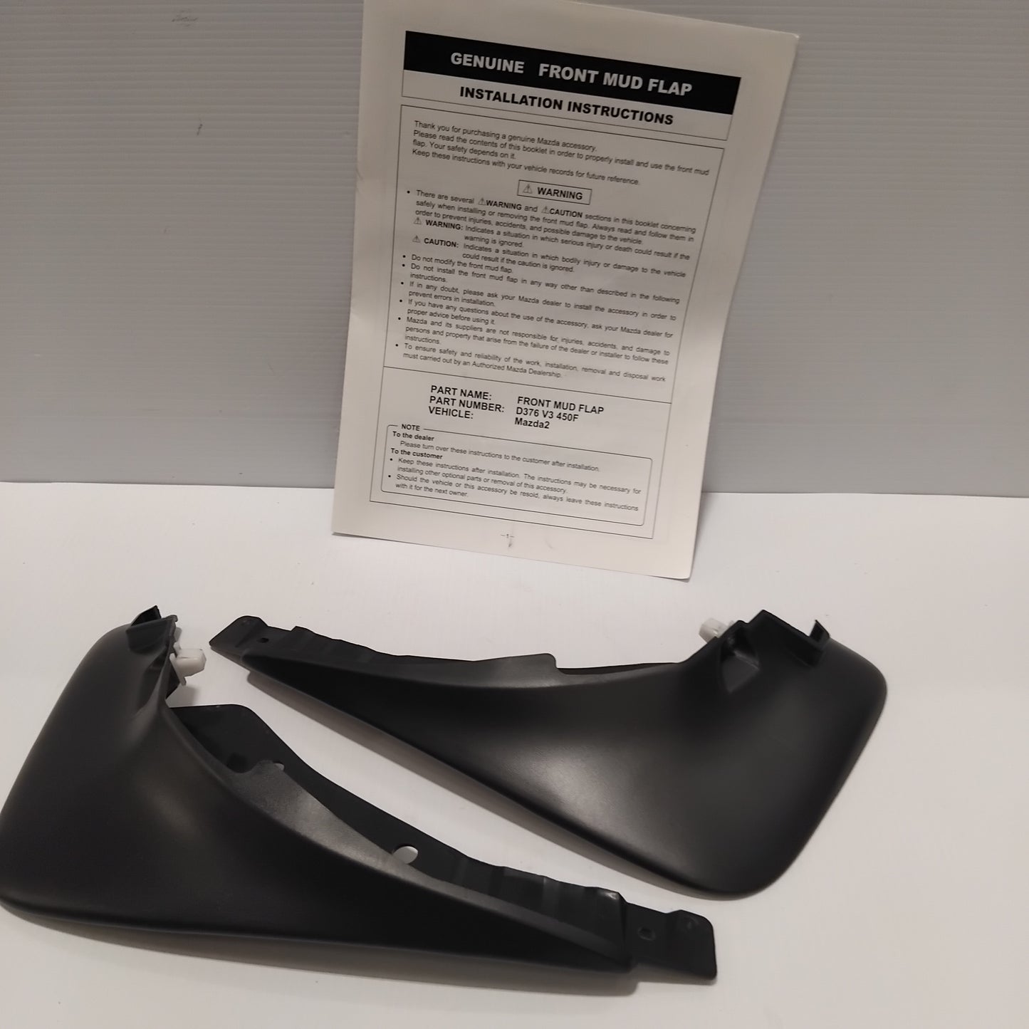 Genuine Mazda Front Mud Flaps | D376V3450F