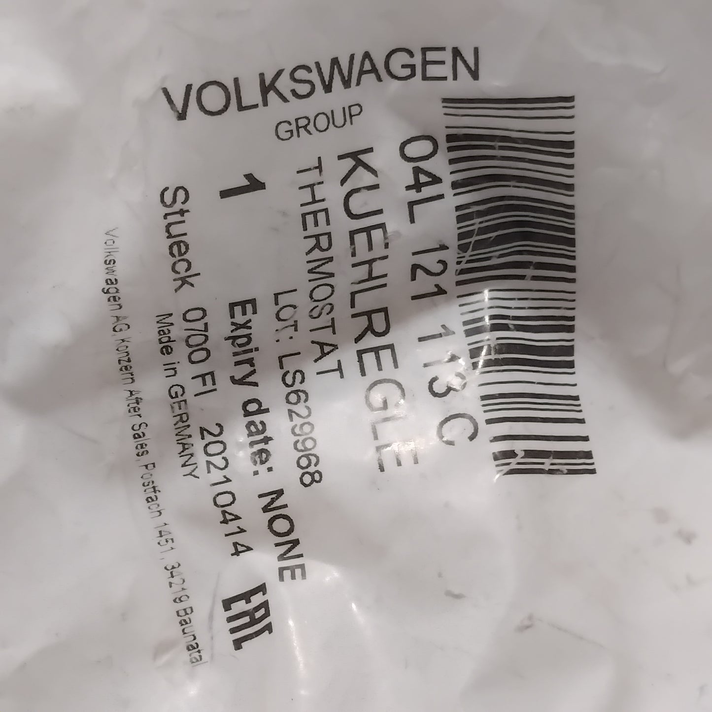 Genuine SEAT Thermostat | 04L121113C
