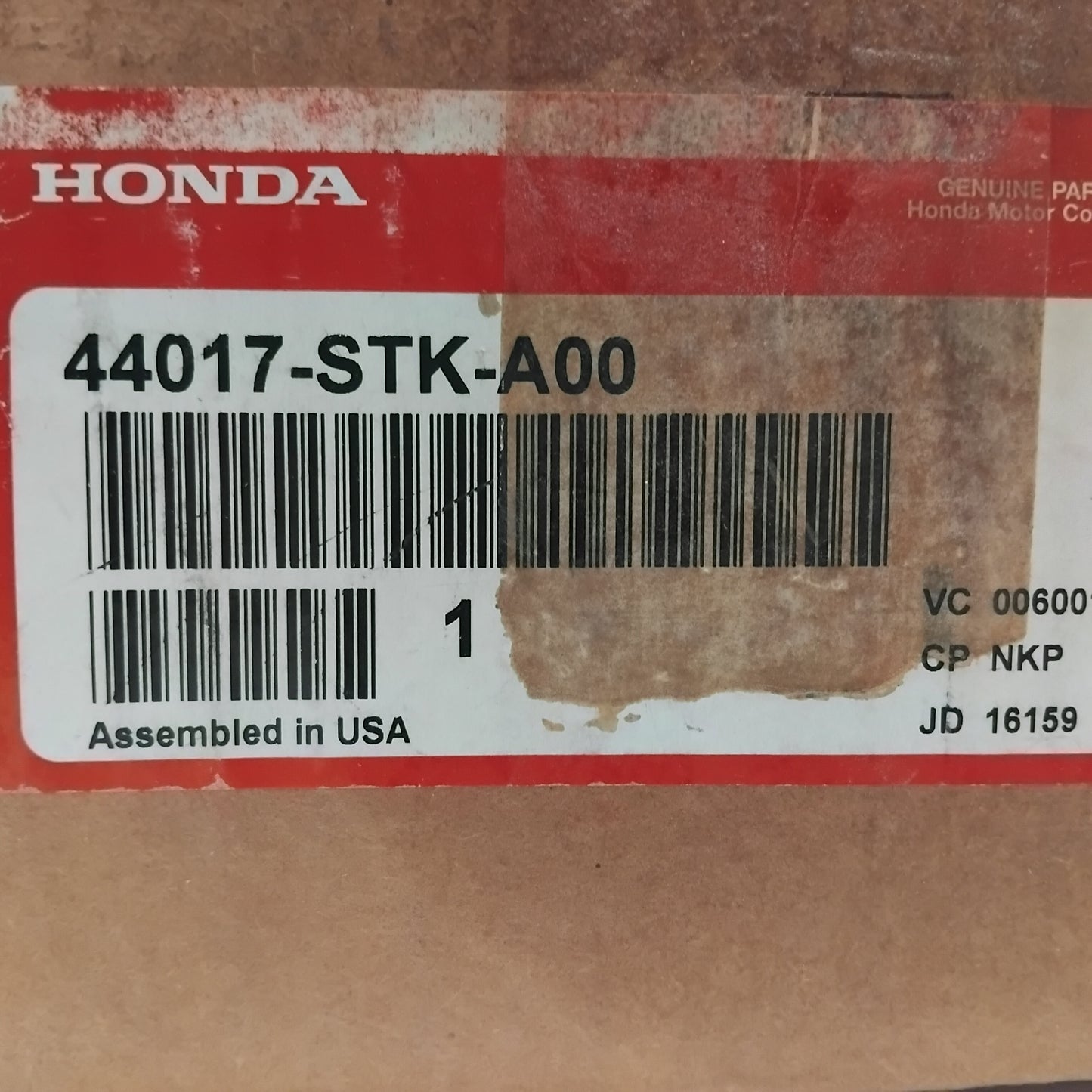 Genuine Honda Boot Set, Inboard | 44017STKA00