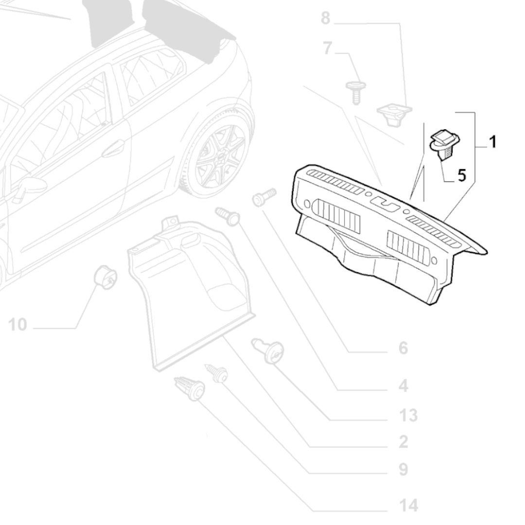 Genuine Interior Boot Trim - Fiat Punto 2005-2018 | 735480131