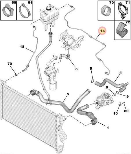 Genuine Citroen Relay 2006-2019 Radiator Degassing Water Pipe | 1617303080