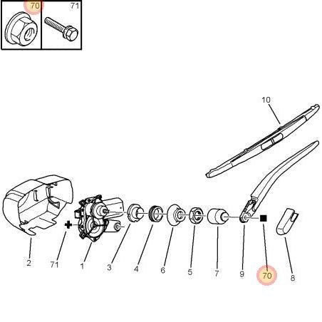 Rear Wiper Securing Nut - Peugeot 107 | 6822VL