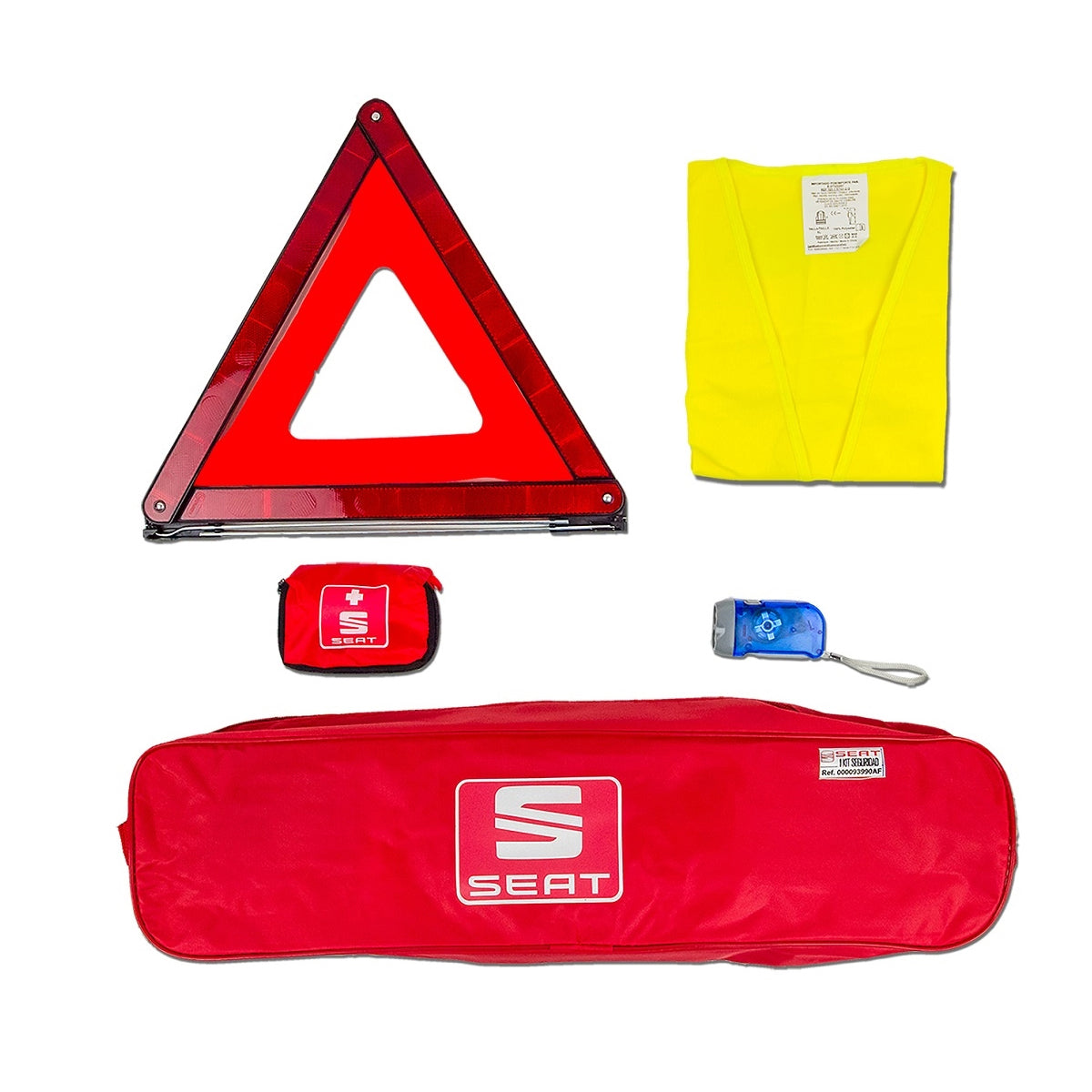 Complete Safety Kit Triangle / Vest / First Aid Kit / Torch - SEAT | 93990AF