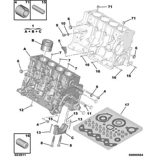 Cylinder-Block Core-Plug - Citroen C-Crosser 2007-2012 Diesel | 016376