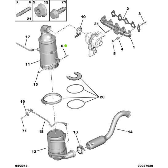 Genuine Peugeot Support Stud - Citroen Dispatch 2007-2011 Diesel | 037641 | 037641