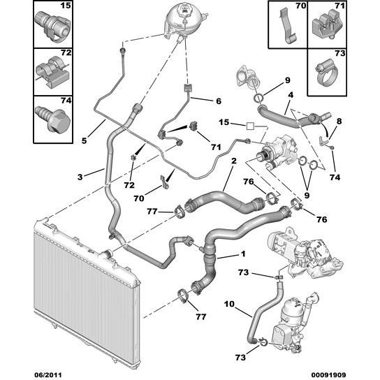 Engine Water Pipe - Citroen DS5 2011-2021 Petrol | 1323JT