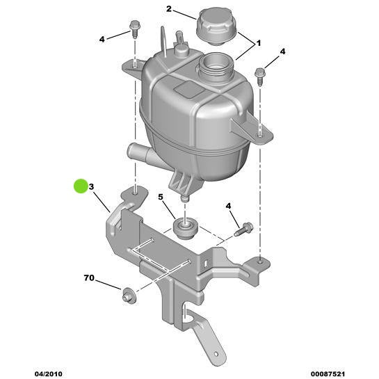 Genuine Peugeot Degassing Tank Bracket - Citroen Nemo 2008-2015 Petrol | 1323Cv