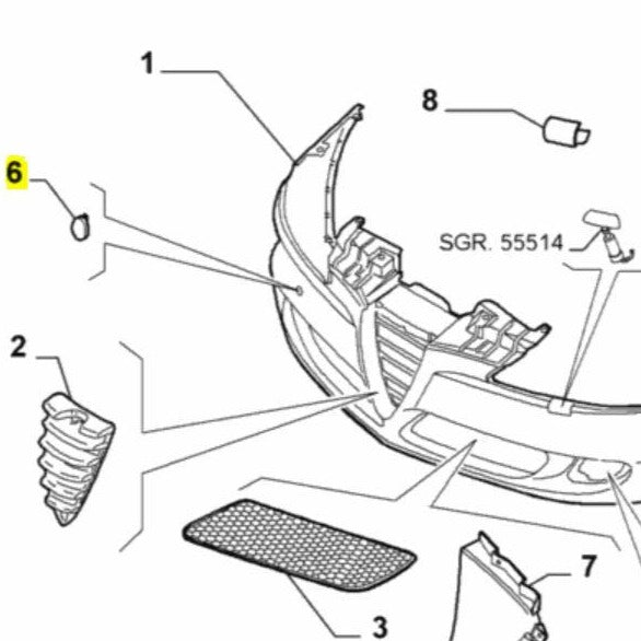 Front Tow Eye Cover - Alfa Romeo 147 Facelift | 156057234