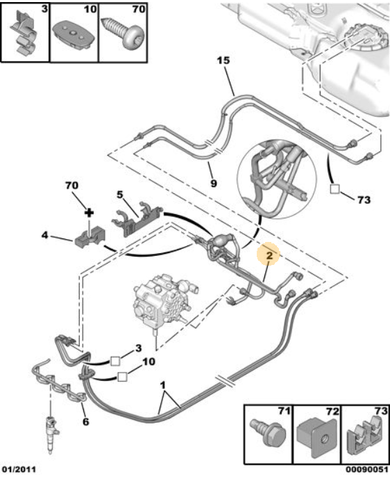 Fuel Primer Pump - Peugeot 207 2006-2014 | 1574T0
