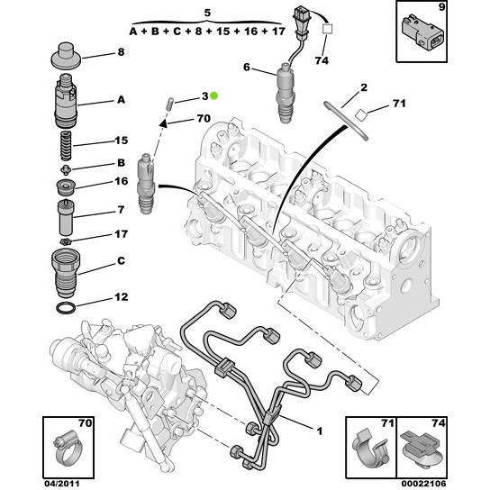 Genuine Peugeot Fuel Injection Plug - Citroen Dispatch 1994-2006 Diesel | 157509 | 157509