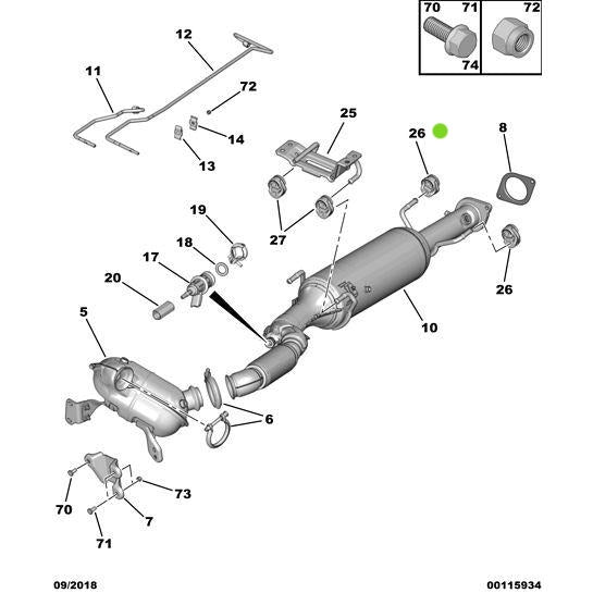 Genuine Peugeot Exhaust Flexible Mounting - Citroen Relay 2006-2019 Diesel | 1614076280 | 1614076280