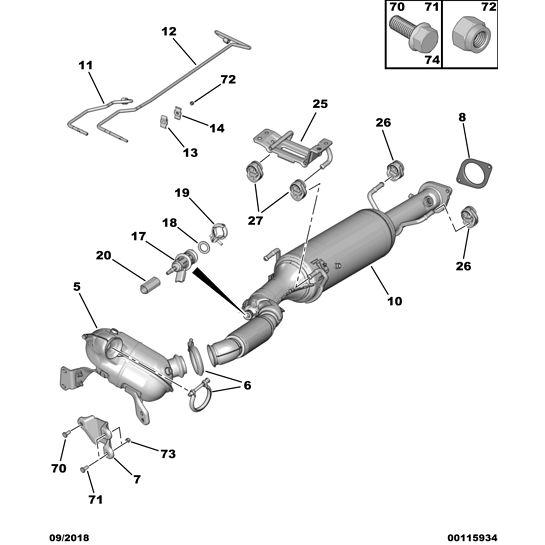 Genuine Peugeot Exhaust Bracket Seal - Citroen Relay 2006-2019 Diesel | 1640279080 | 1640279080