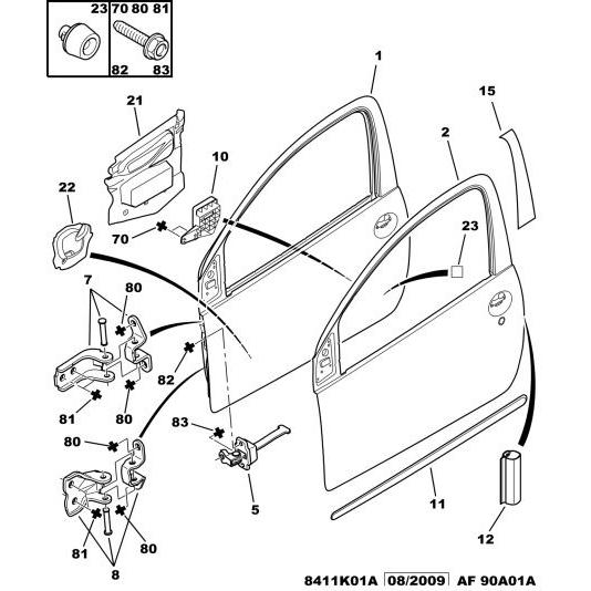 Citroen C1 2012-2014 Petrol Bonnet Buffer | 1608481080