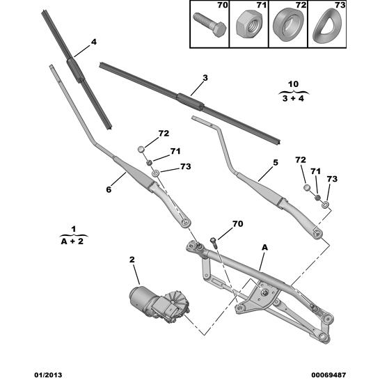 Flat Wiper Blade - Citroen Nemo 2008-2015 Petrol | 1610112380
