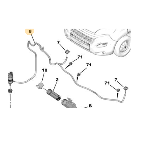 Genuine Windscreen Washer Pipe - Peugeot Boxer | 1611681780