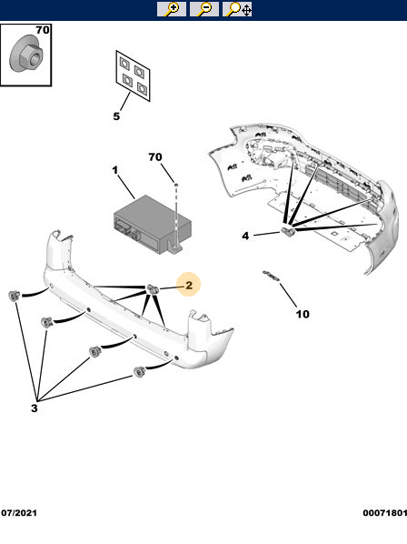 Genuine Peugeot Partner Reverse Sensor | 1611735580