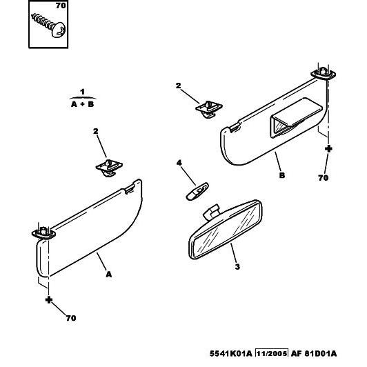 Sun Visor Set - Citroen C3 2002-2005 Petrol | 1611904980
