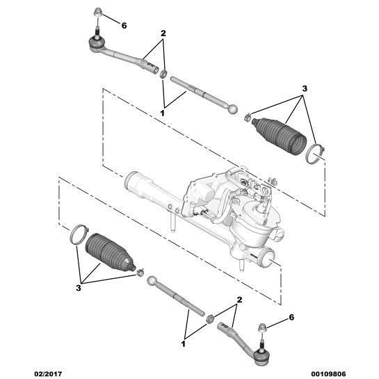 Genuine Citroen C3 2009-2013 Petrol Steering Connection Rod Kit | 1623140880